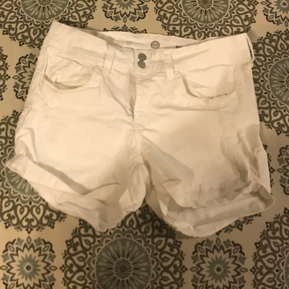White so midi shorts